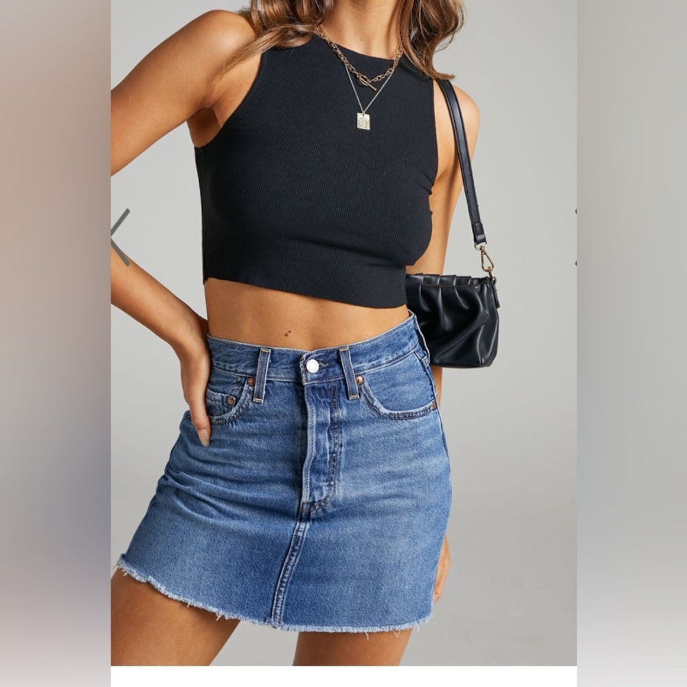 Levi's Blue Denim Midi Skirt - Picture 1 of 3